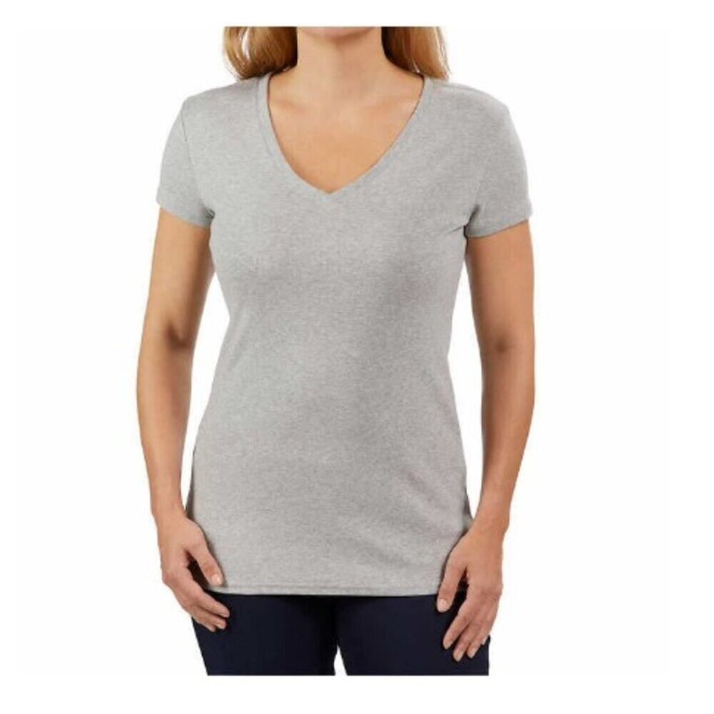 *Kirkland Signature Women's V-Neck Short Sleeve Pima Cotton T-Shirt - Small